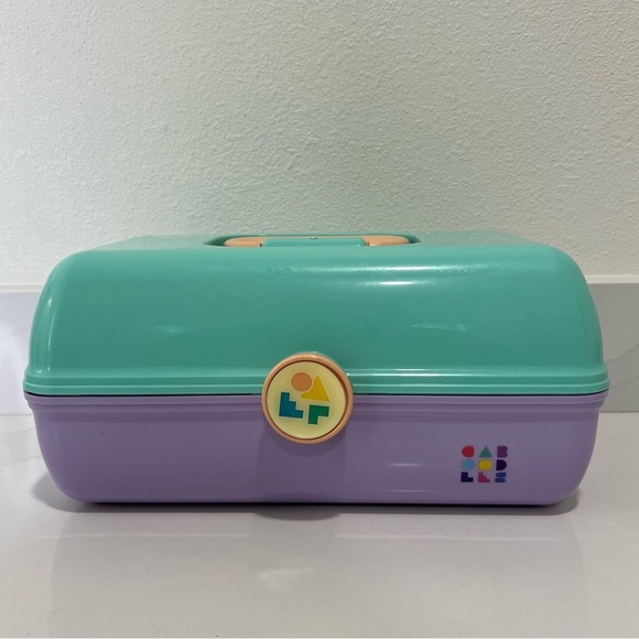 Vintage Caboodles Plastic Organizer Case Green Purple Retro Design Made … - Picture 1 of 12